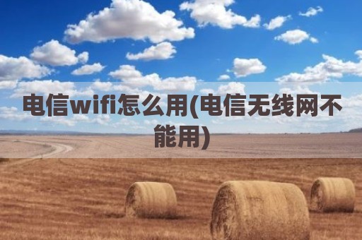 电信wifi怎么用(电信无线网不能用)