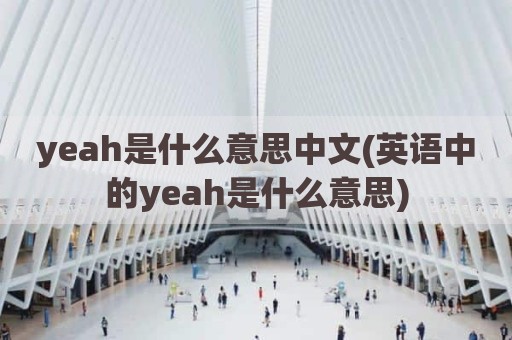 yeah是什么意思中文(英语中的yeah是什么意思)