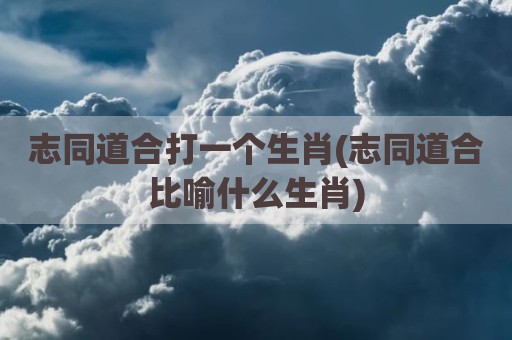 志同道合打一个生肖(志同道合比喻什么生肖)