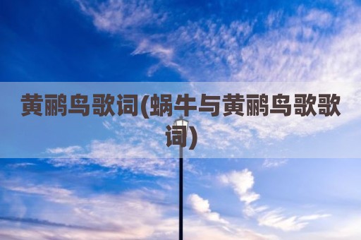 黄鹂鸟歌词(蜗牛与黄鹂鸟歌歌词)