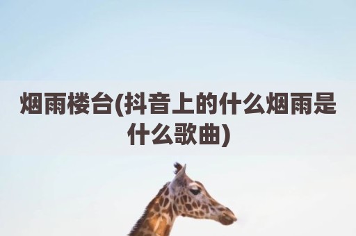 烟雨楼台(抖音上的什么烟雨是什么歌曲)