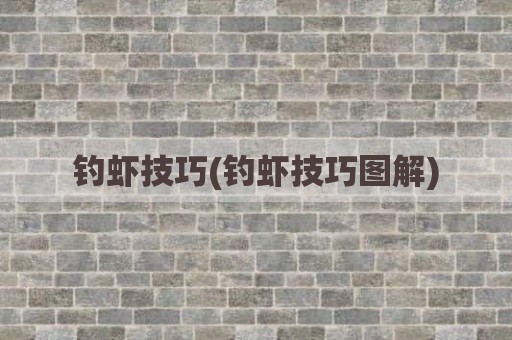 钓虾技巧(钓虾技巧图解)