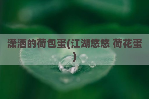 潇洒的荷包蛋(江湖悠悠 荷花蛋)