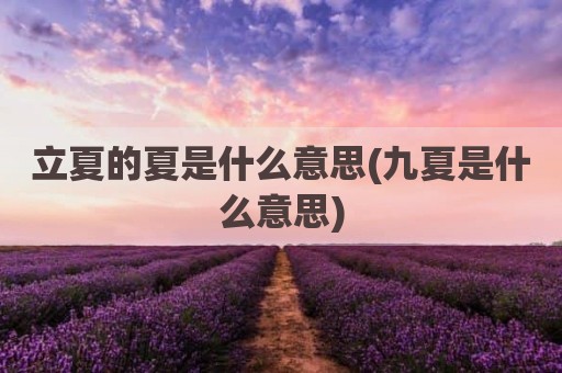 立夏的夏是什么意思(九夏是什么意思)