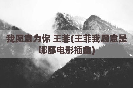 我愿意为你 王菲(王菲我愿意是哪部电影插曲)