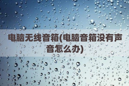 电脑无线音箱(电脑音箱没有声音怎么办)
