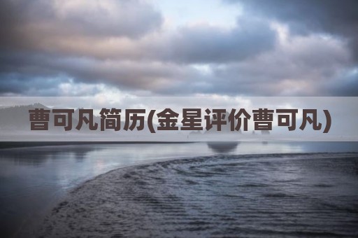 曹可凡简历(金星评价曹可凡)