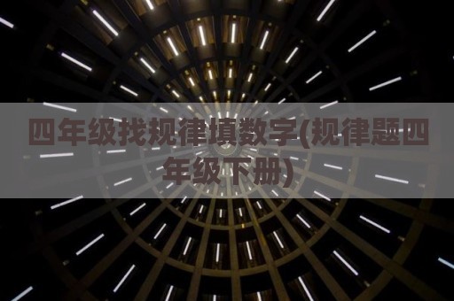 四年级找规律填数字(规律题四年级下册)