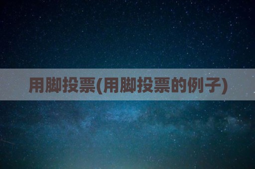 用脚投票(用脚投票的例子)