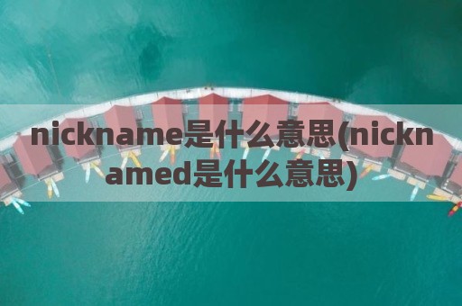 nickname是什么意思(nicknamed是什么意思)
