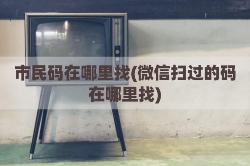 市民码在哪里找(微信扫过的码在哪里找)