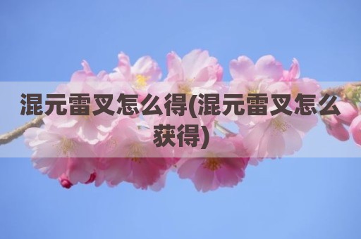 混元雷叉怎么得(混元雷叉怎么获得)