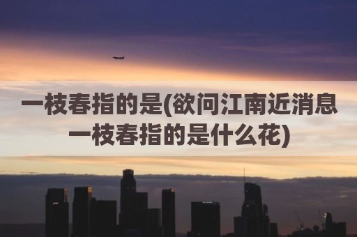 一枝春指的是(欲问江南近消息一枝春指的是什么花)