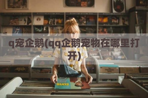 q宠企鹅(qq企鹅宠物在哪里打开)