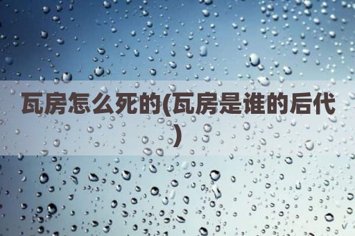 瓦房怎么死的(瓦房是谁的后代)