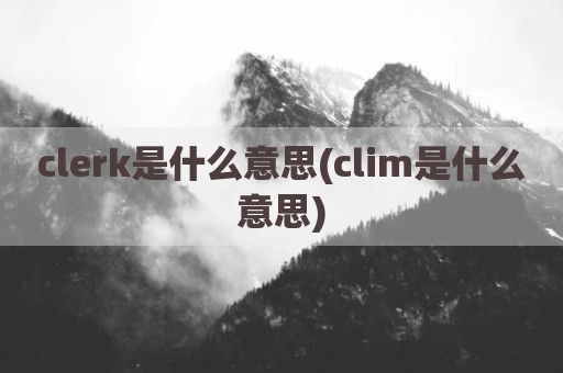 clerk是什么意思(clim是什么意思)