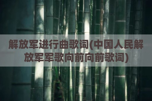 解放军进行曲歌词(中国人民解放军军歌向前向前歌词)