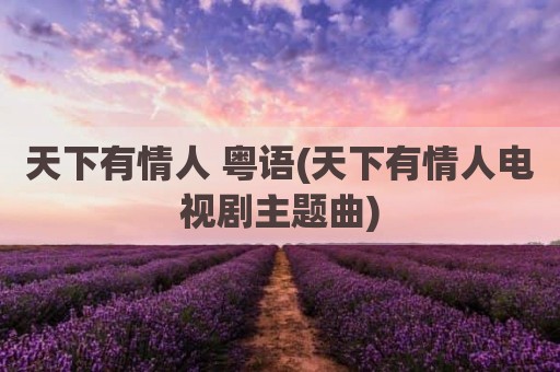 天下有情人 粤语(天下有情人电视剧主题曲)