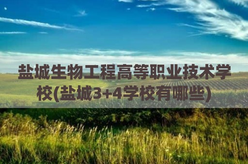 盐城生物工程高等职业技术学校(盐城3+4学校有哪些)
