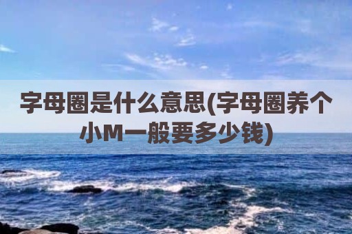字母圈是什么意思(字母圈养个小M一般要多少钱)