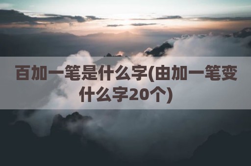 百加一笔是什么字(由加一笔变什么字20个)