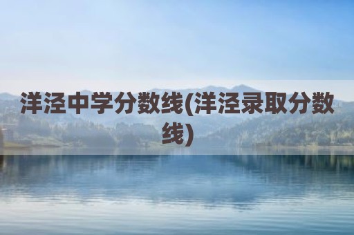 洋泾中学分数线(洋泾录取分数线)