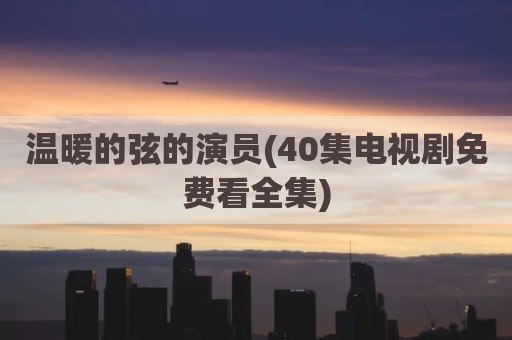 温暖的弦的演员(40集电视剧免费看全集)