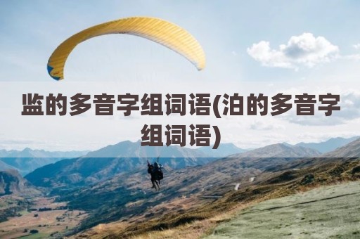 监的多音字组词语(泊的多音字组词语)
