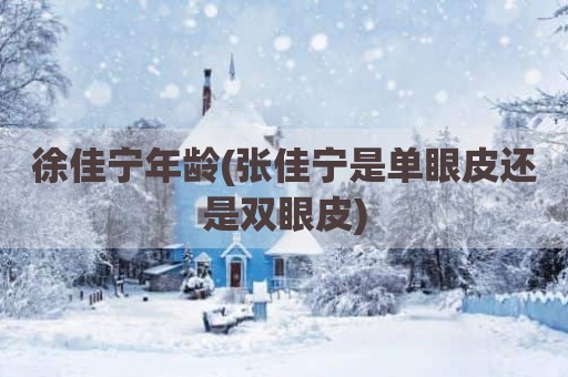 徐佳宁年龄(张佳宁是单眼皮还是双眼皮)