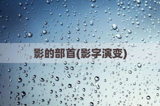 影的部首(影字演变)