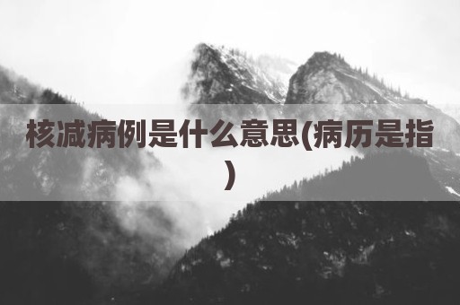 核减病例是什么意思(病历是指)