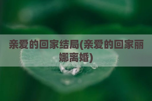 亲爱的回家结局(亲爱的回家丽娜离婚)