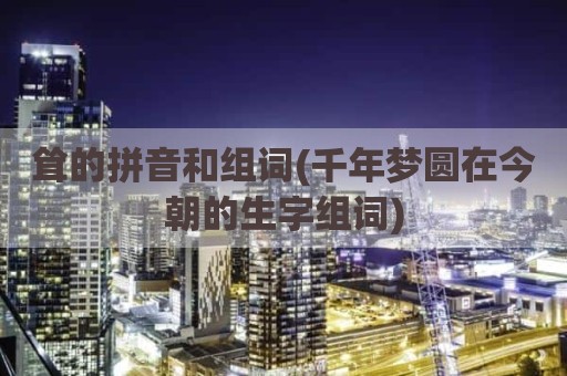耸的拼音和组词(千年梦圆在今朝的生字组词)