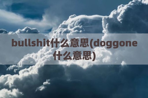 bullshit什么意思(doggone什么意思)