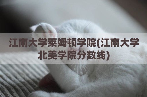江南大学莱姆顿学院(江南大学北美学院分数线)