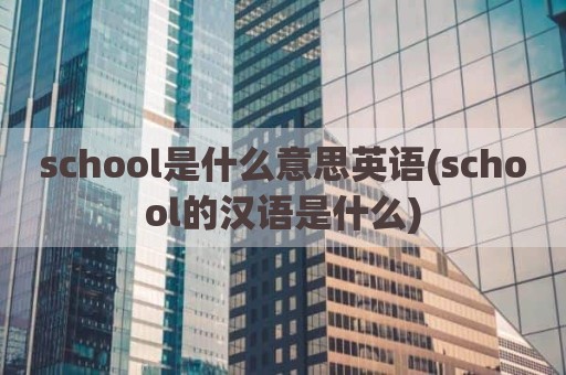 school是什么意思英语(school的汉语是什么)
