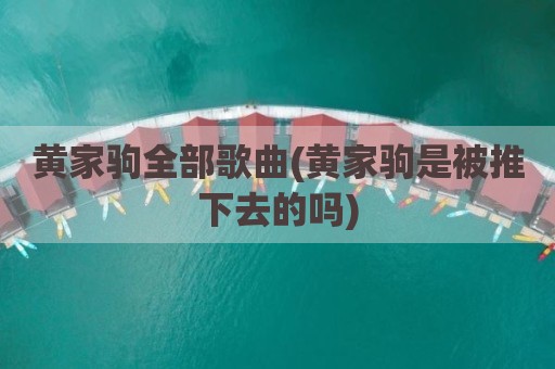 黄家驹全部歌曲(黄家驹是被推下去的吗)