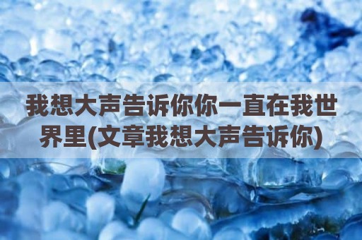 我想大声告诉你你一直在我世界里(文章我想大声告诉你)