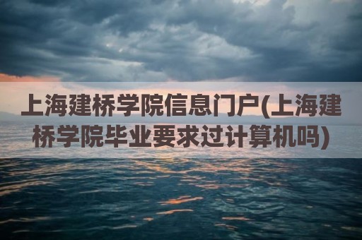 上海建桥学院信息门户(上海建桥学院毕业要求过计算机吗)