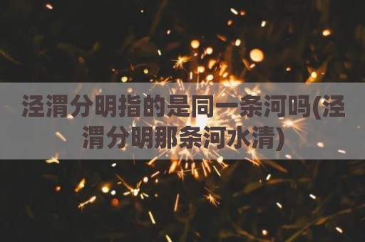 泾渭分明指的是同一条河吗(泾渭分明那条河水清)