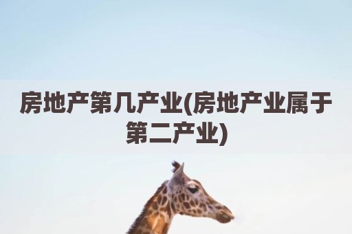 房地产第几产业(房地产业属于第二产业)