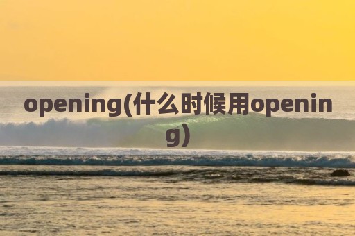 opening(什么时候用opening)