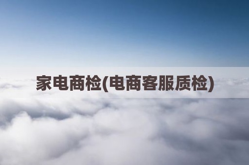 家电商检(电商客服质检)