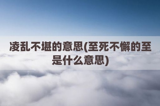 凌乱不堪的意思(至死不懈的至是什么意思)