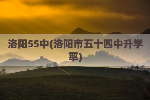 洛阳55中(洛阳市五十四中升学率)