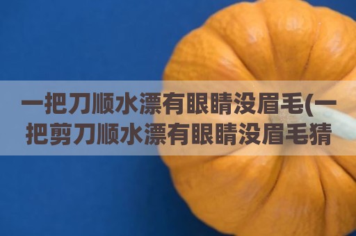 一把刀顺水漂有眼睛没眉毛(一把剪刀顺水漂有眼睛没眉毛猜谜语)