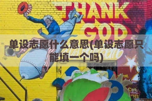 单设志愿什么意思(单设志愿只能填一个吗)