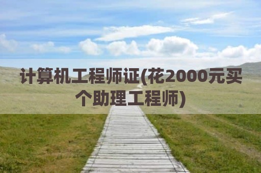计算机工程师证(花2000元买个助理工程师)