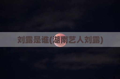 刘露是谁(湖南艺人刘露)
