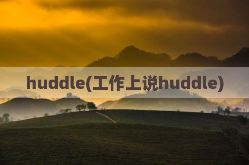 huddle(工作上说huddle)
